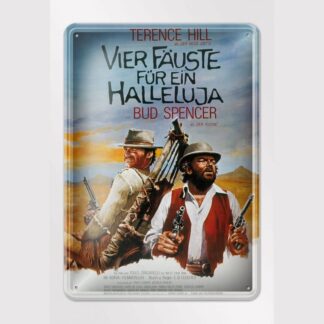 bud-spencer-terence-hill-filmplakat-vier-faeuste-fuer-ein-halleluja-blechschild