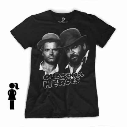 Old School Heroes - Girls T-Shirt (schwarz) - Bud Spencer
